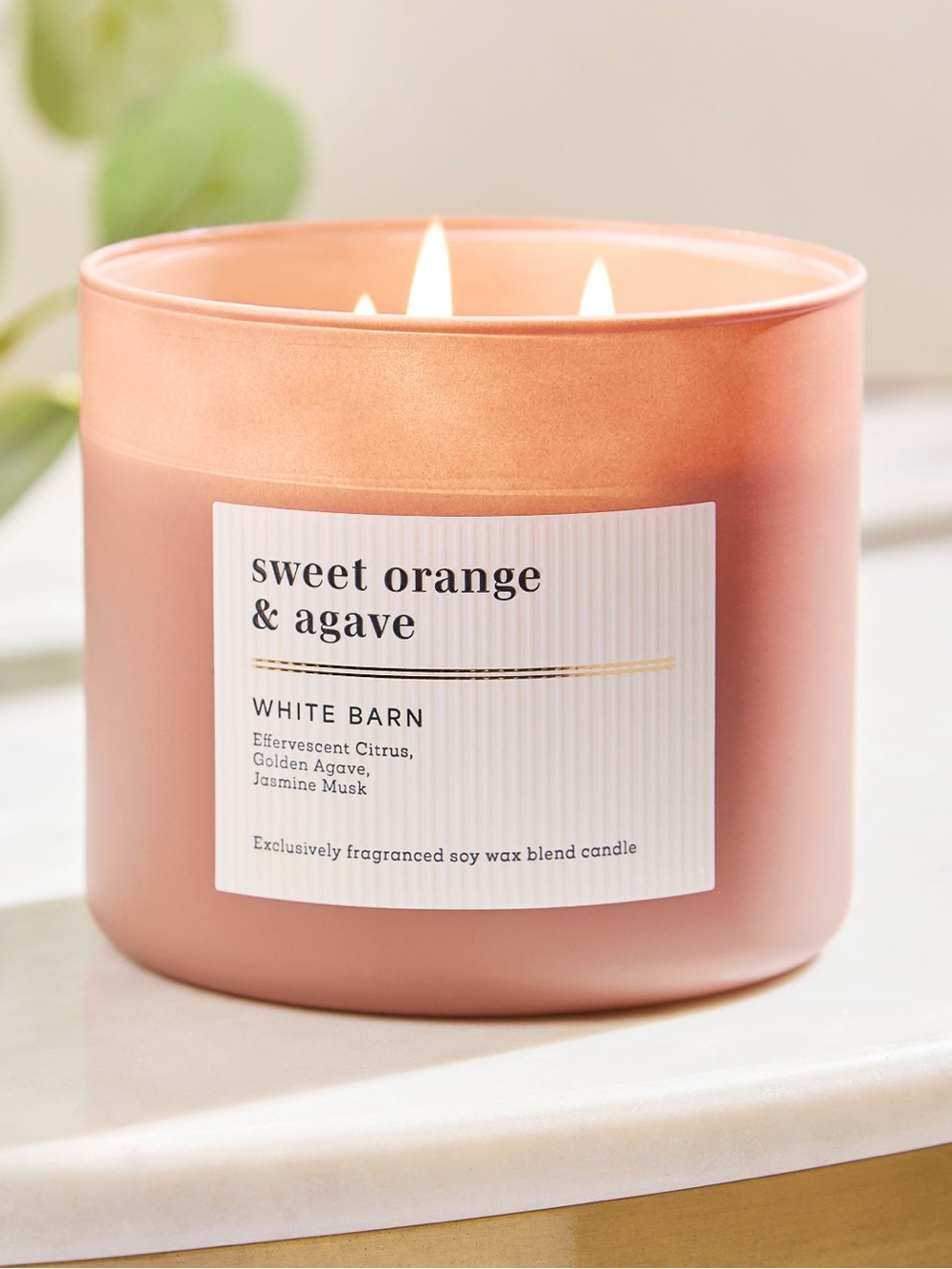 Bath & Body Works Sweet Orange & Agave 3-Wick Candle - Rose Gold Ombre